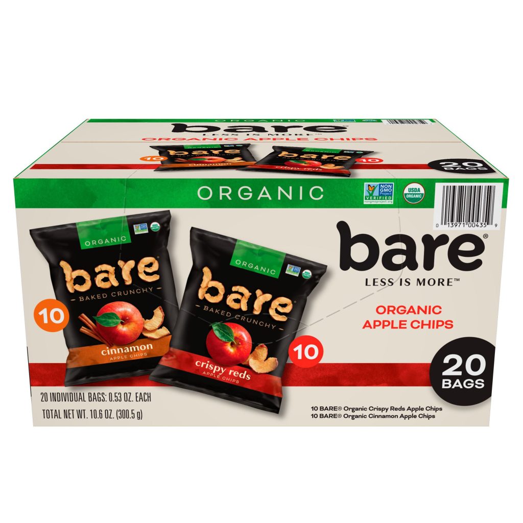 BARE ORGANIC APPLE CHIPS VARIETY 20 CT