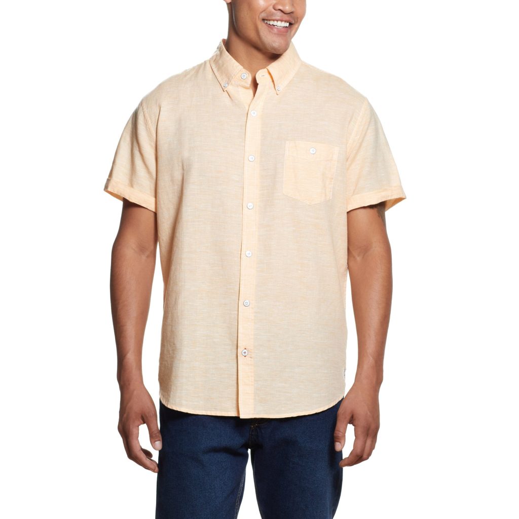 WEATHERPROOF VINTAGE MEN’S COTTON/LINEN SHORT SLEEVE SHIRT