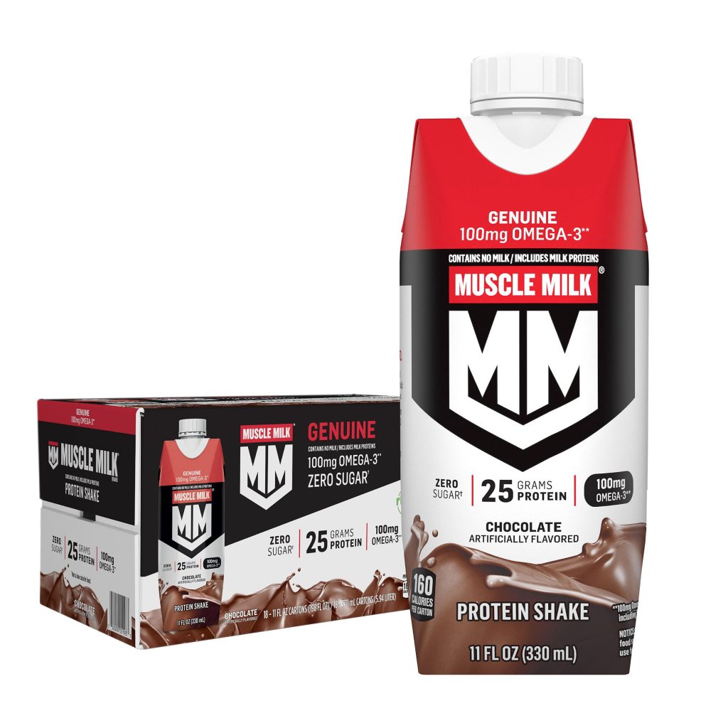 MUSCLE MILK GENUINE PROTEIN SHAKE CHOCOLATE 18/11 FL OZ