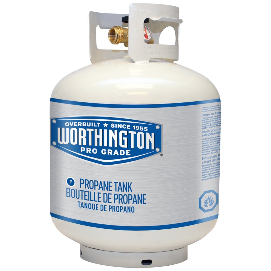 WORTHINGTON 20LB PROPANE TANK W/ OPD VALVE & GAUGE