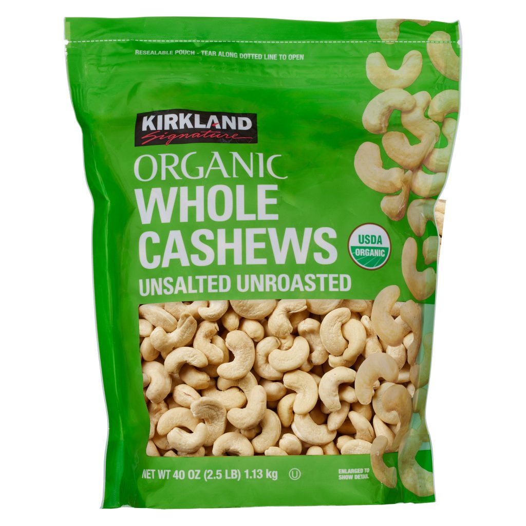 KIRKLAND SIGNATURE ORGANIC UNSLTED CASHEW 40 OZ