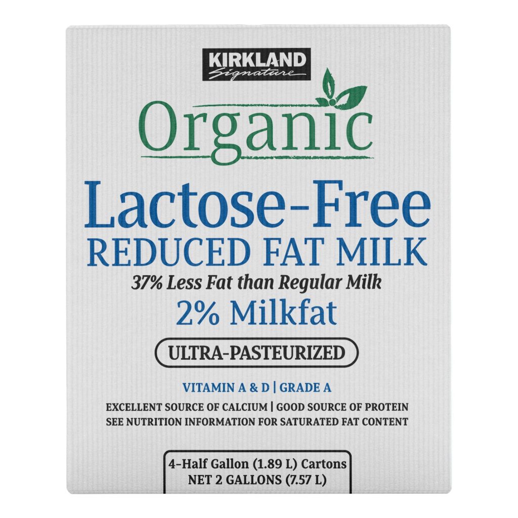 KIRKLAND SIGNATURE ORGANIC LACTOSE FREE 2% MILK 4/64 FL OZ