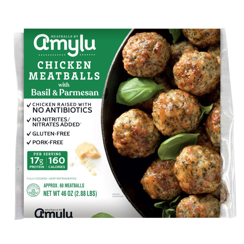 AMYLU ABF CHICKEN MEATBALLS BASIL & PARMESAN 46OZ