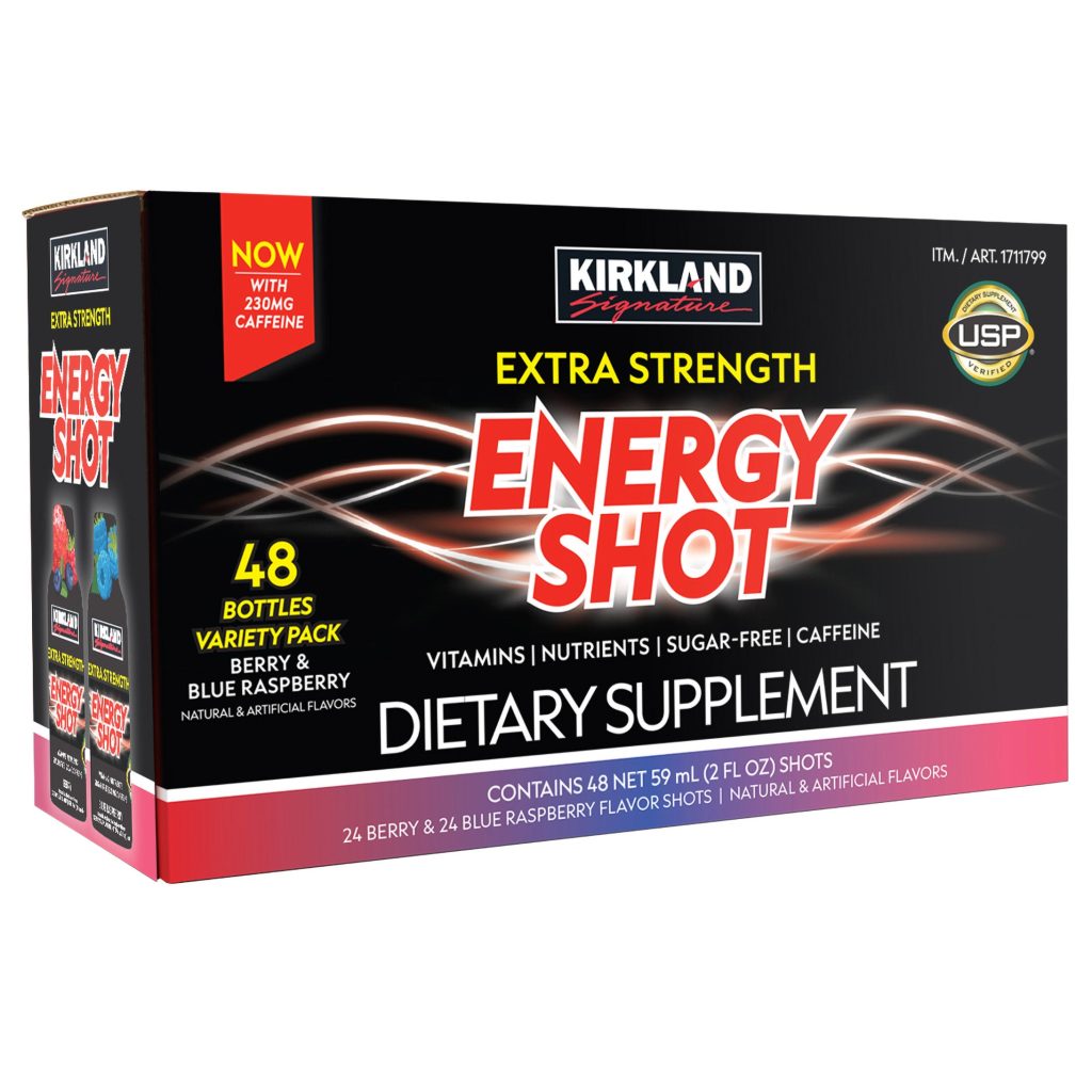 KIRKLAND SIGNATURE EXTRA STRENGTH ENERGY SHOT 48 COUNT X 2 OZ