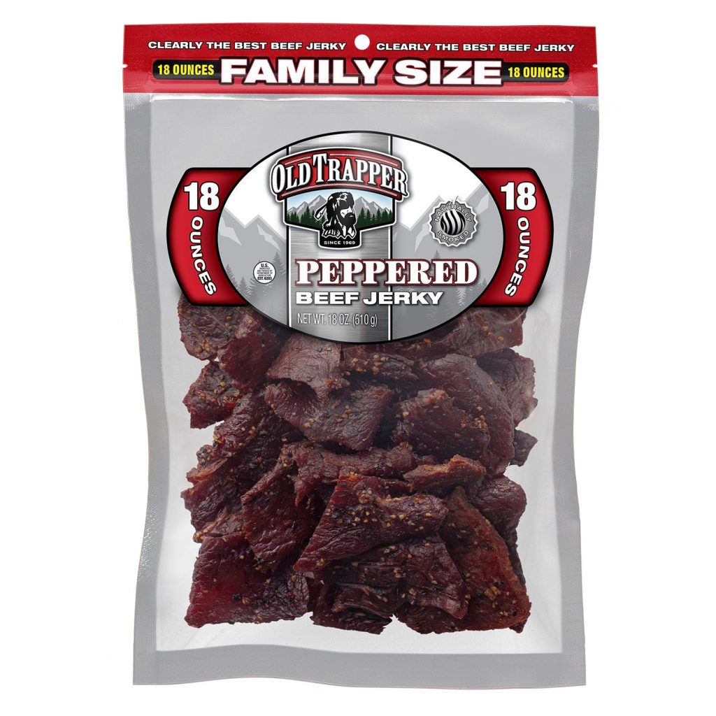 OLD TRAPPER PEPPERED BEEF JERKY 18 OZ