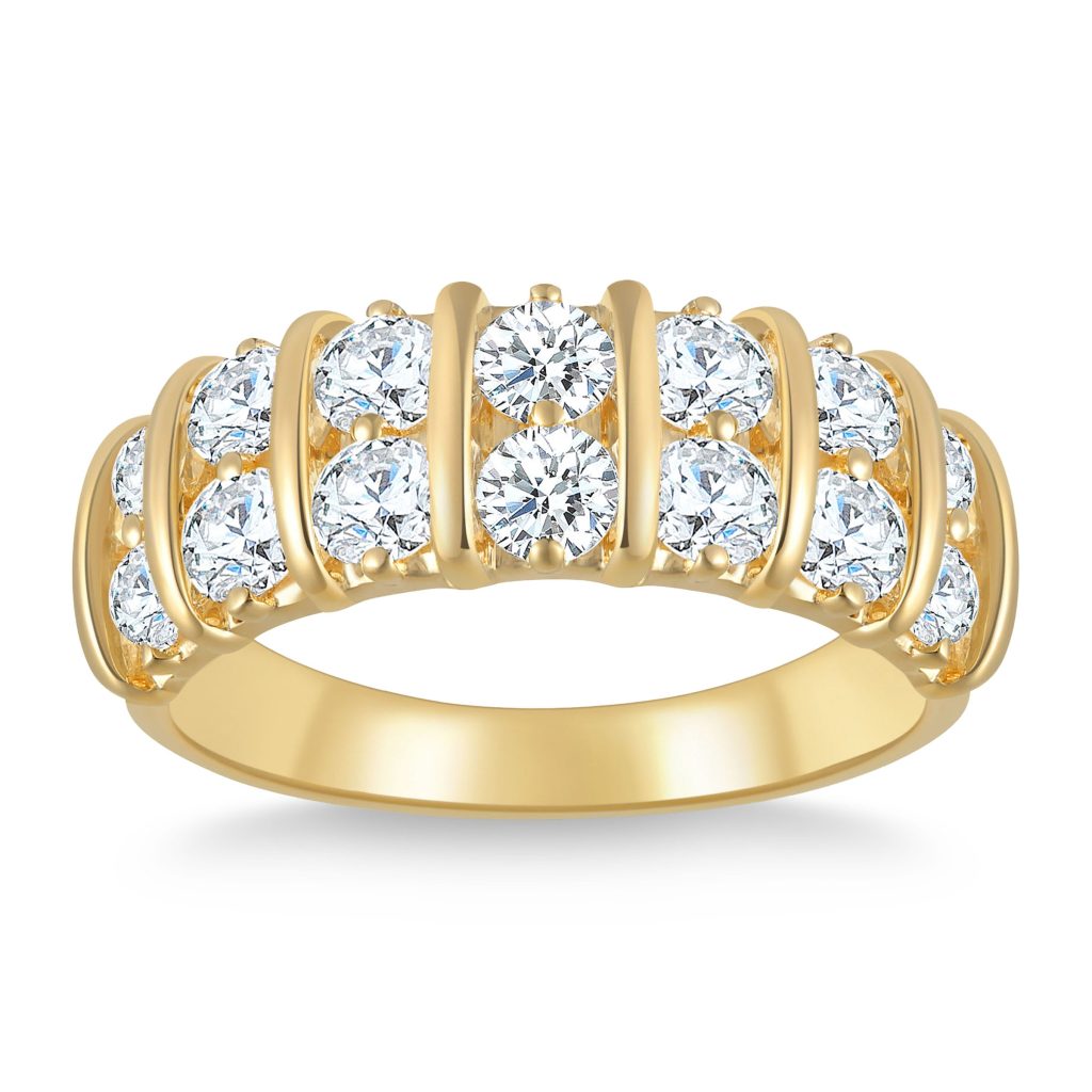 14KT YELLOW GOLD VS2 I 1.50CTW ROUND DIAMOND BAND