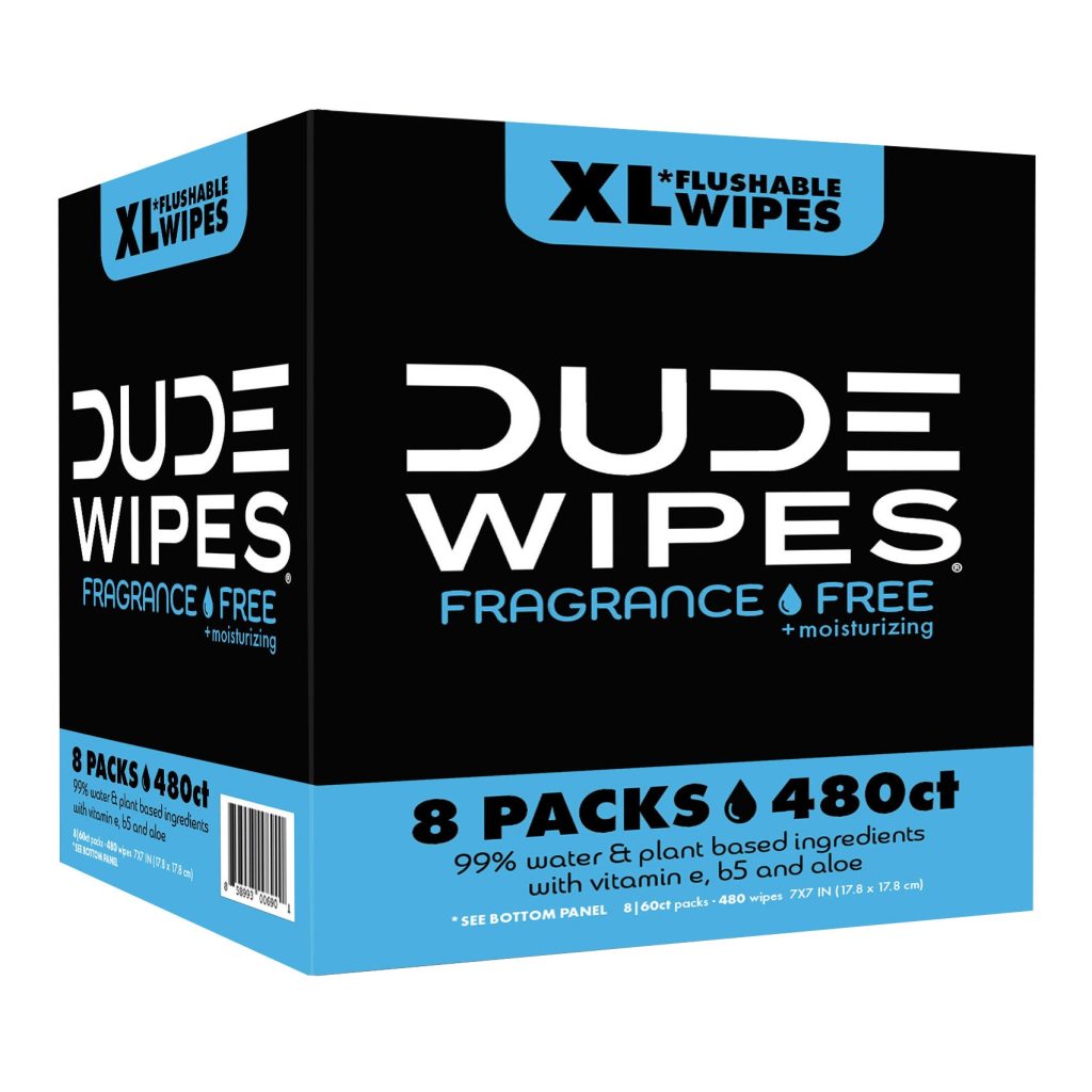 DUDE WIPES XL FRAGRANCE-FREE + MOISTURIZING 480CT