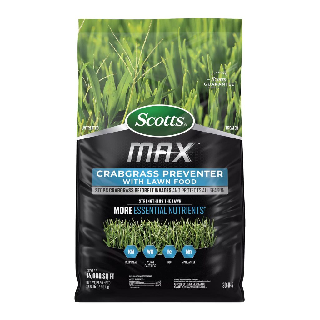 SCOTTS MAX CRABGRASS PREVENTER W/ LAWN FOOD 14K SQ FT