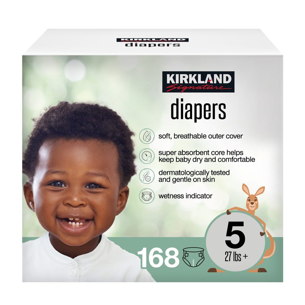 KIRKLAND SIGNATURE DIAPERS SIZE 5, 168CT