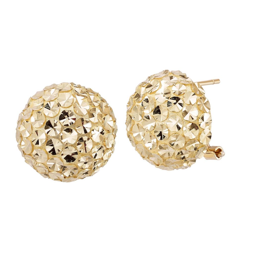 14KT YELLOW GOLD BUTTON EARRINGS MADE IN ITALY