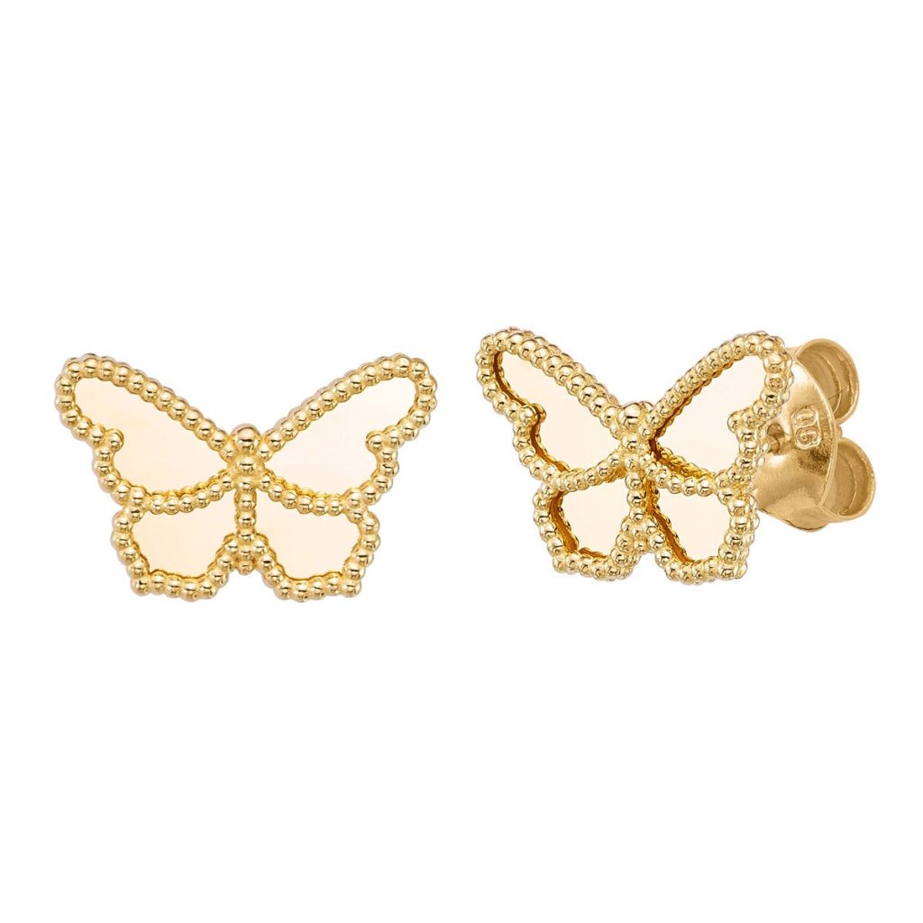 14KT YELLOW GOLD BUTTERFLY EARRING MADE IN ITALY