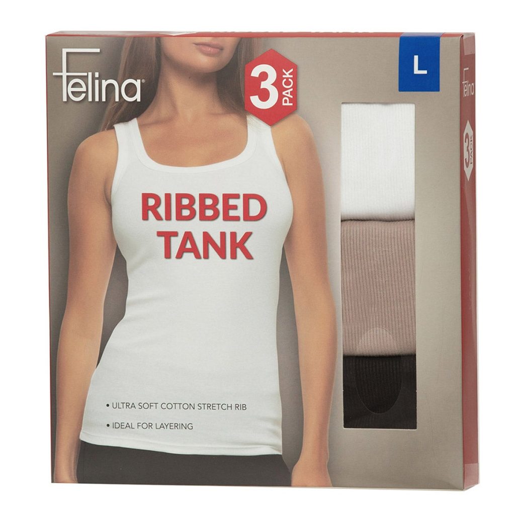 FELINA + WOMEN’S RIBBED TANK 3PK