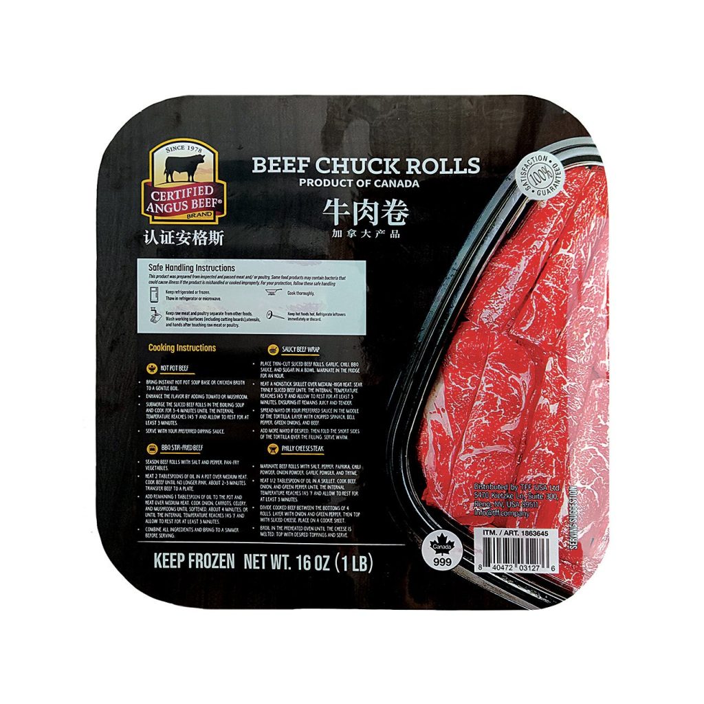 TORONTO FRESH FOODS BEEF CHUCK ROLLS 16 OZ