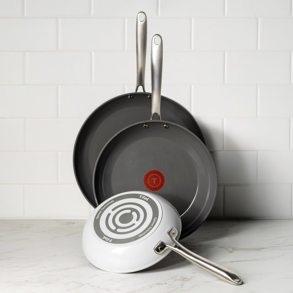 T-FAL CERAMIC NON-STICK FRY PANS 3-PIECE