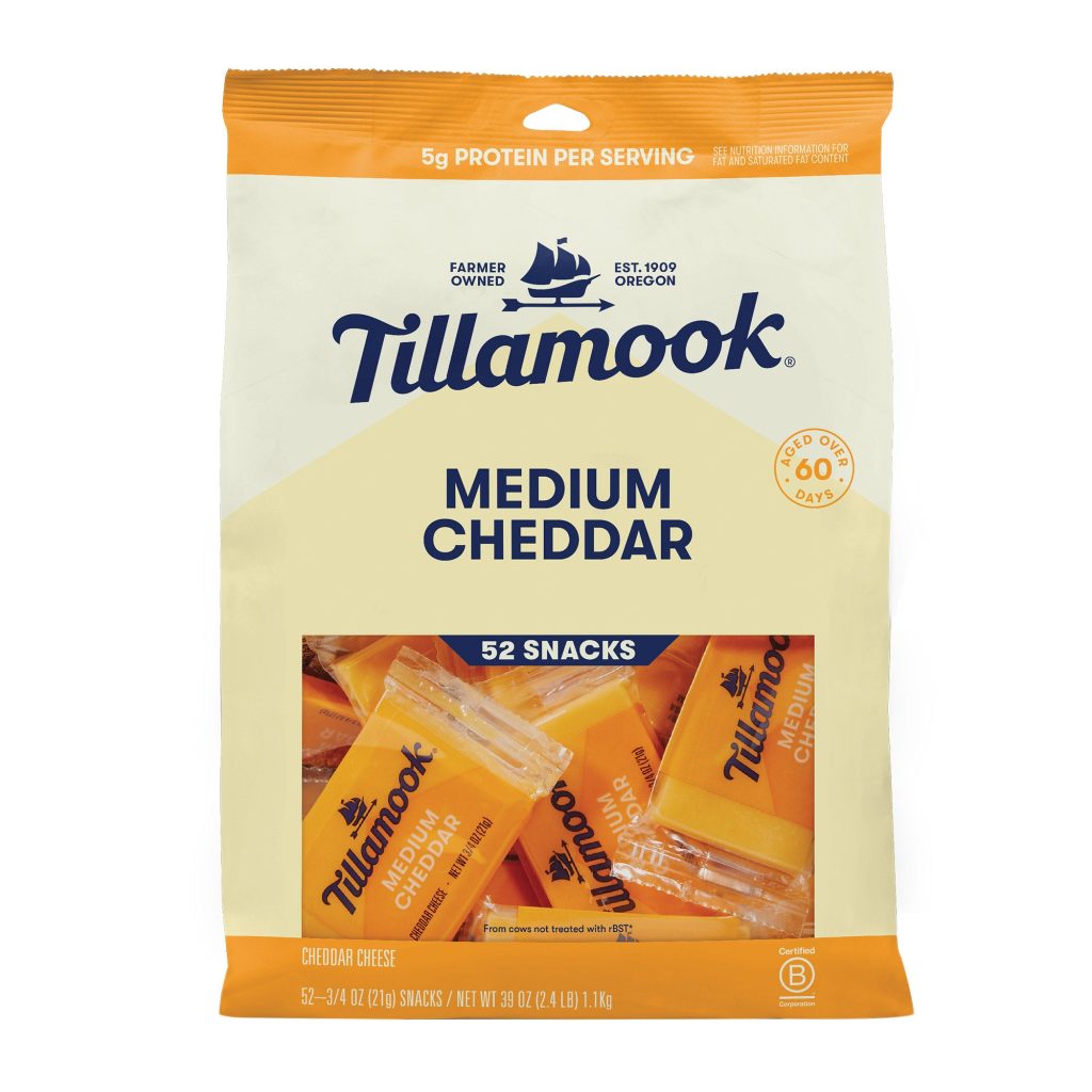 TILLAMOOK MEDIUM CHEDDAR SNACKS 52 CT / 0.75 OZ