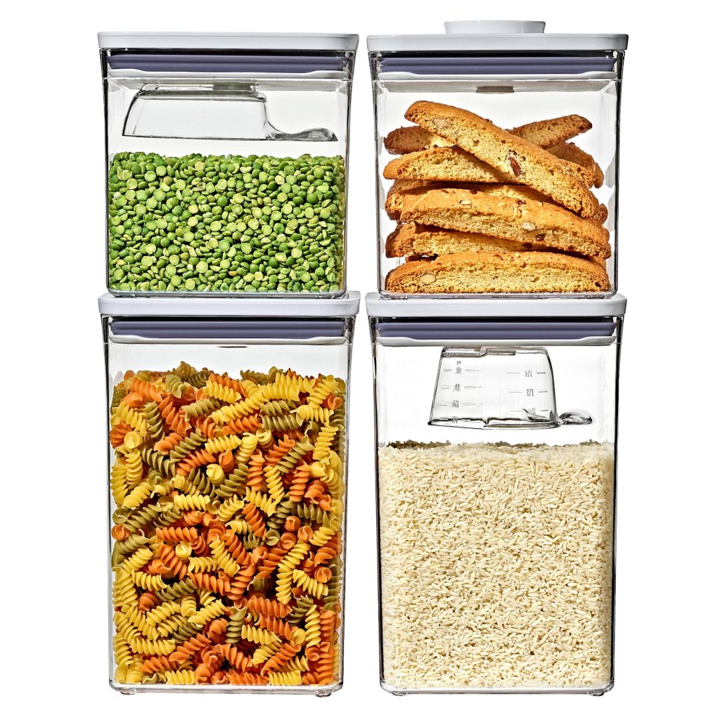 OXO SOFTWORKS 4-PIECE POP CONTAINER SET W/CUP AND SCOOP