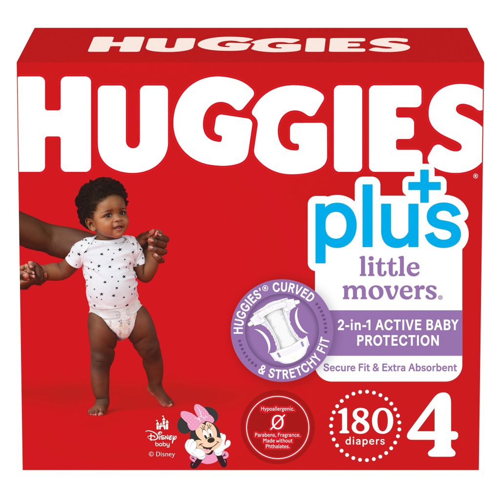HUGGIES PLUS LITTLE MOVERS SIZE 4, 180CT
