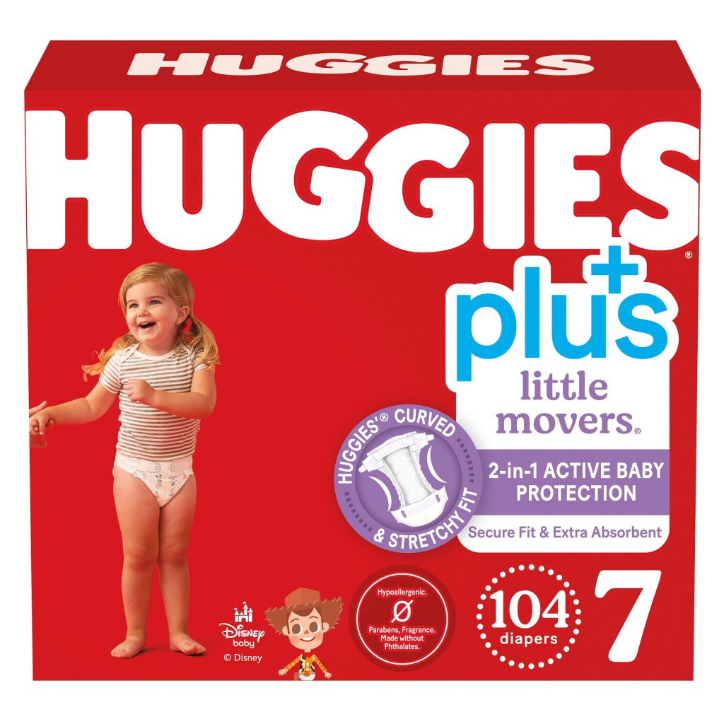 HUGGIES PLUS LITTLE MOVERS SIZE 7, 104CT