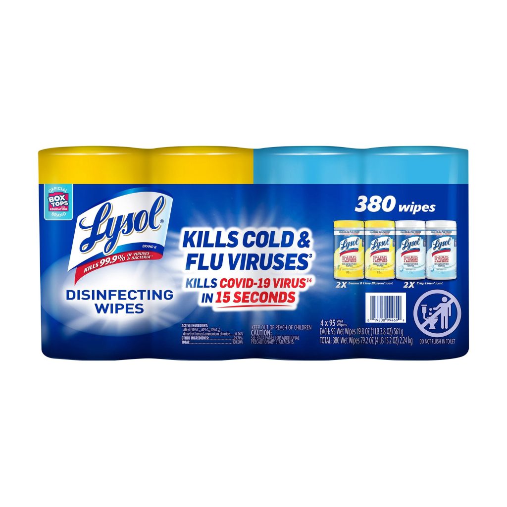 LYSOL DISINFECTING WIPES 4/95 CT