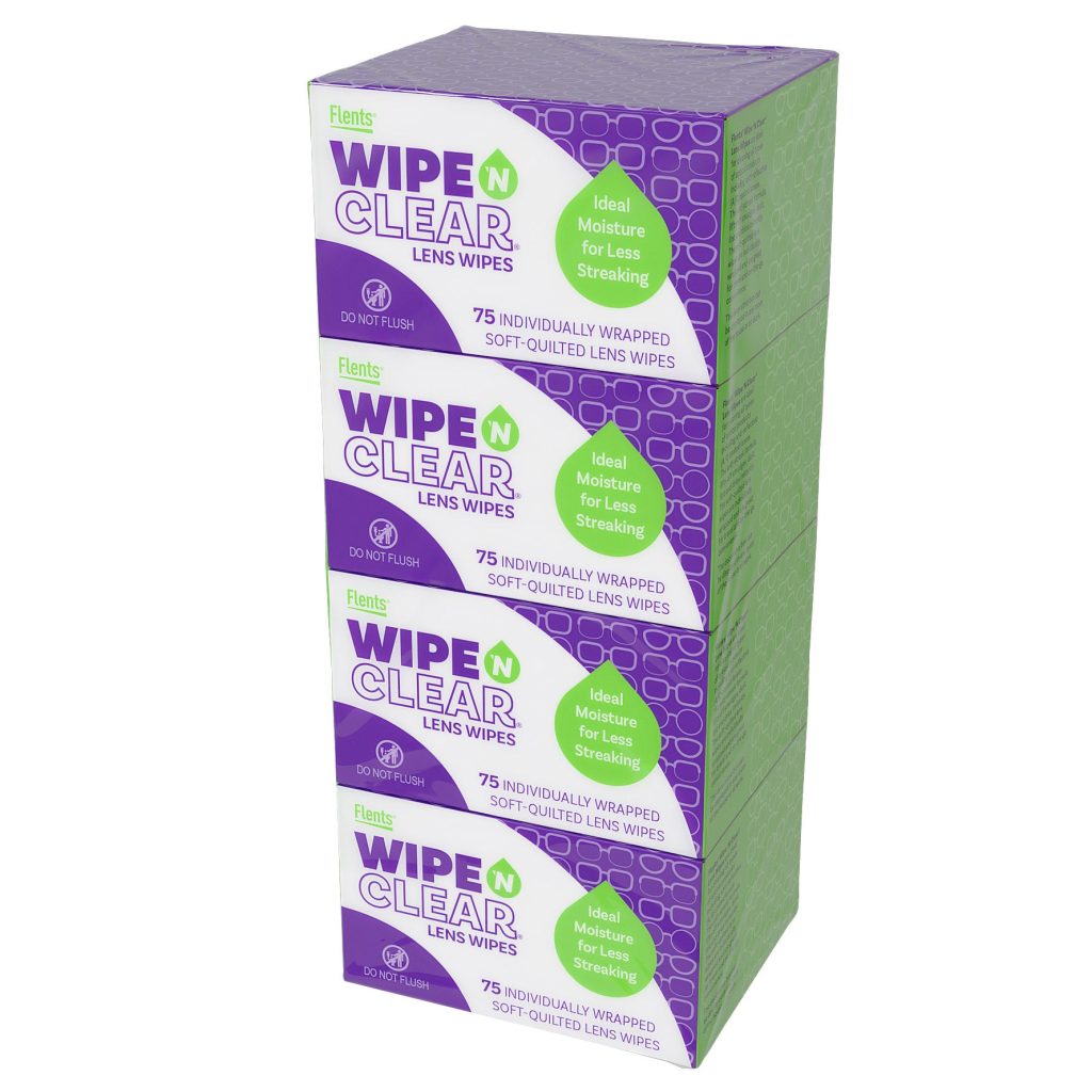 WIPE N CLEAR LENS WIPES 4 X 75 COUNT