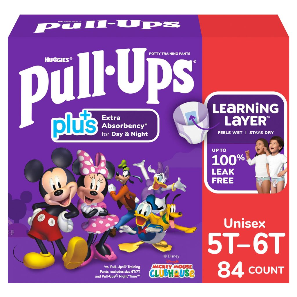 HUGGIES PLUS UNISEX PULL-UPS 5T-6T TRAINING PANTS, 84CT