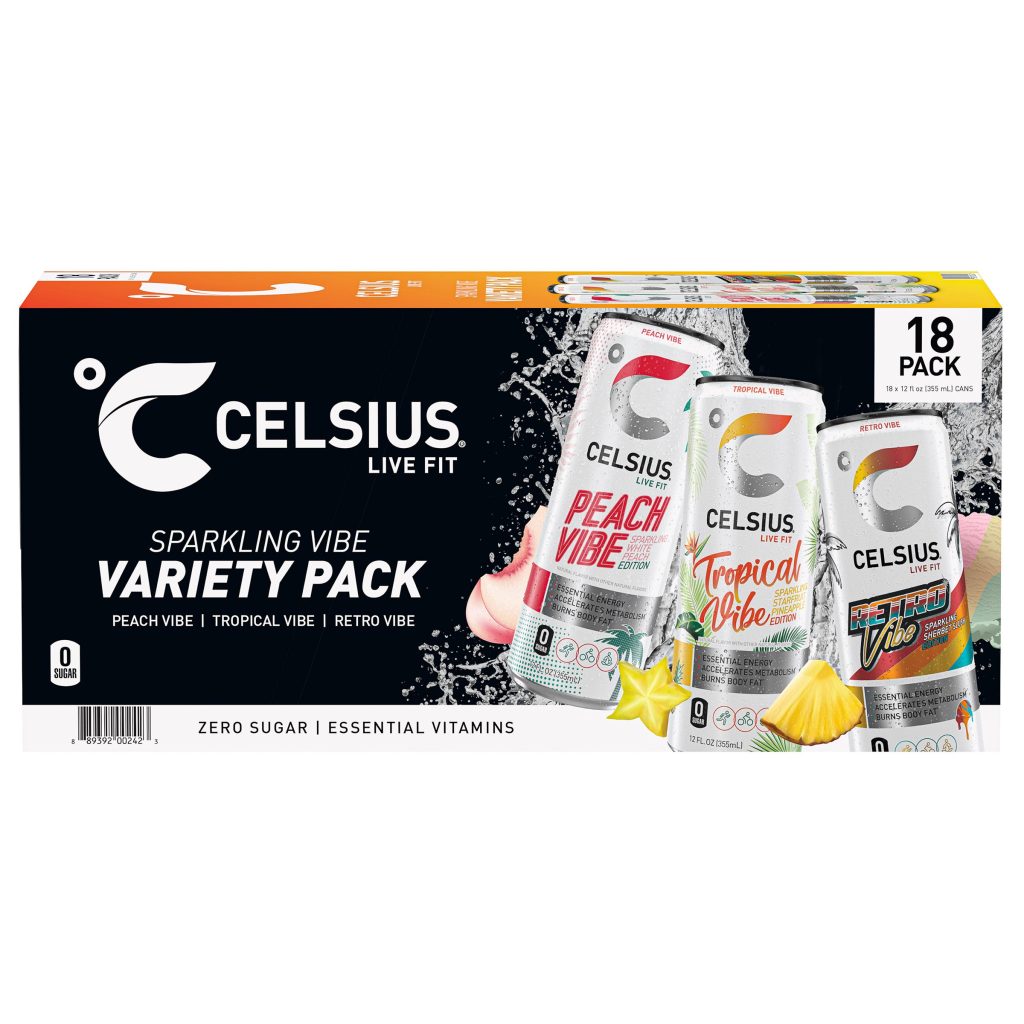 CELSIUS ENERGY SPARKLING VIBE VARIETY 18/12 OZ