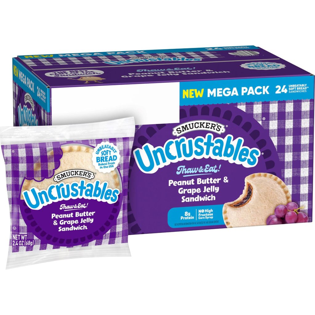 SMUCKERS UNCRUSTABLES PEANUT BUTTER/GRAPE 24/2.4 OZ