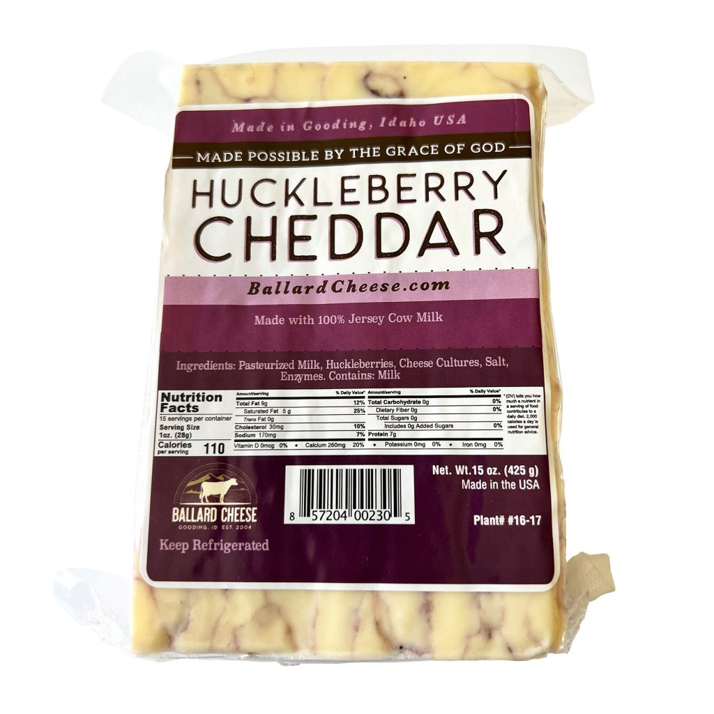 BALLARD CHEESE HUCKLEBERRY CHEDDAR 15 OZ