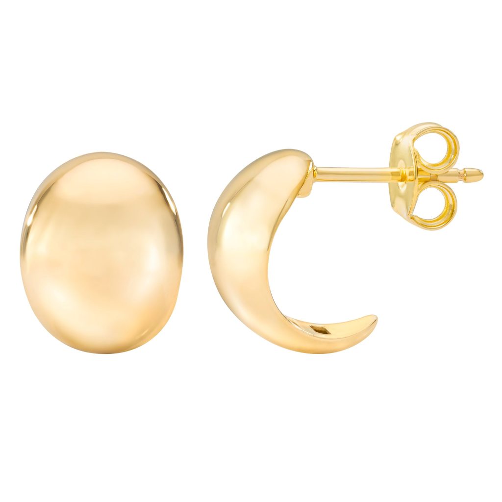 14KT YELLOW GOLD HALF HOOP EARRINGS