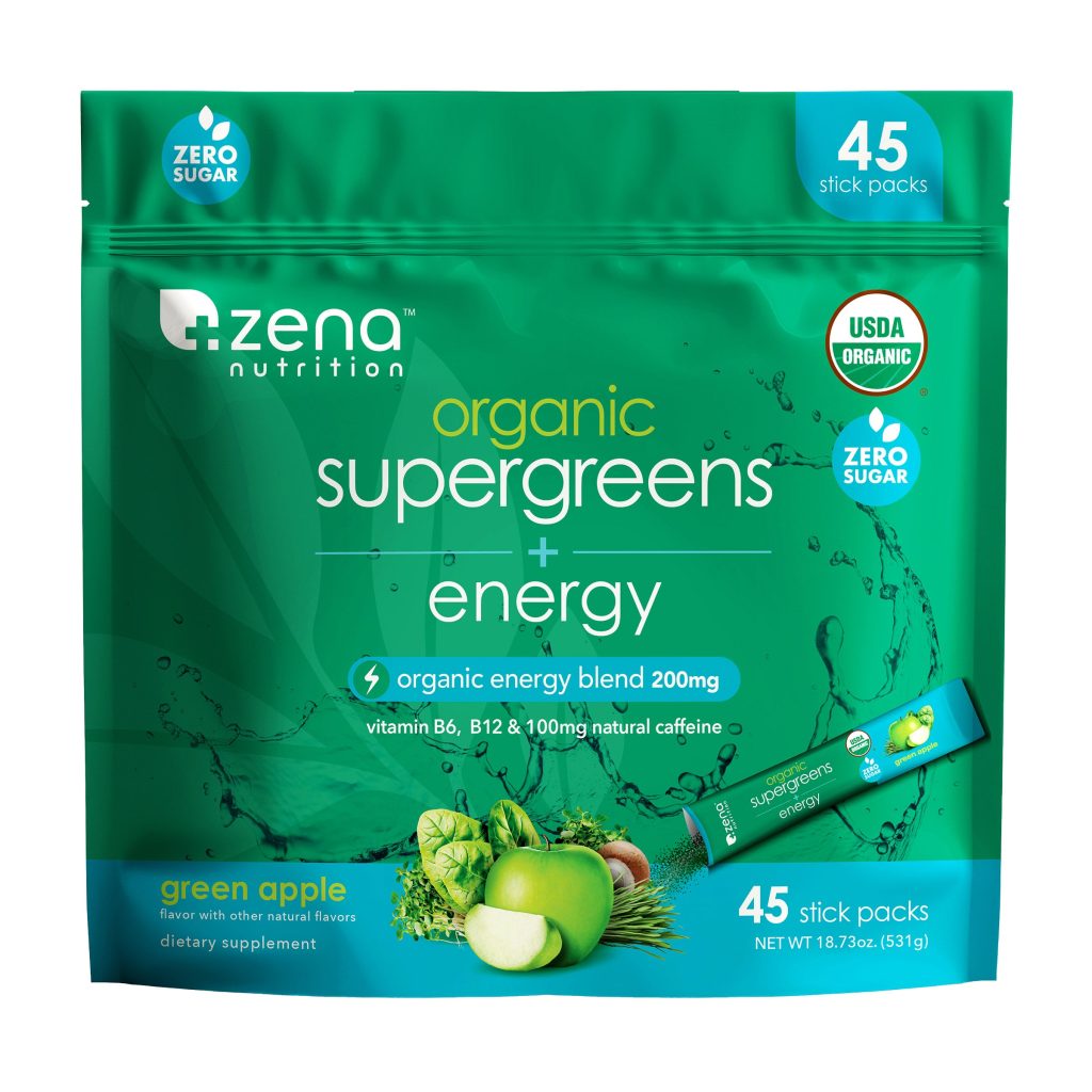 ZENA ORGANIC SUPERGREENS + ENERGY 45CT STICK PACK