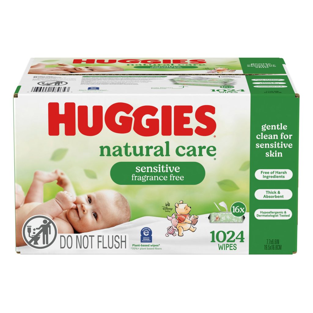 HUGGIES NATURAL CARE BABY WIPES, 1024CT