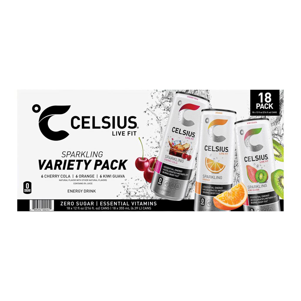 CELSIUS ENERGY SPARKLING VARIETY 18/12 OZ