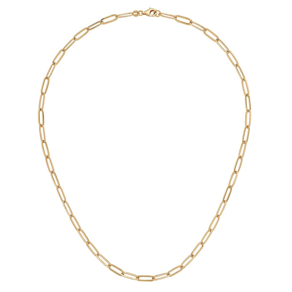 14KT YELLOW GOLD 18¨ PAPERCLIP NECKLACE MADE IN ITALY