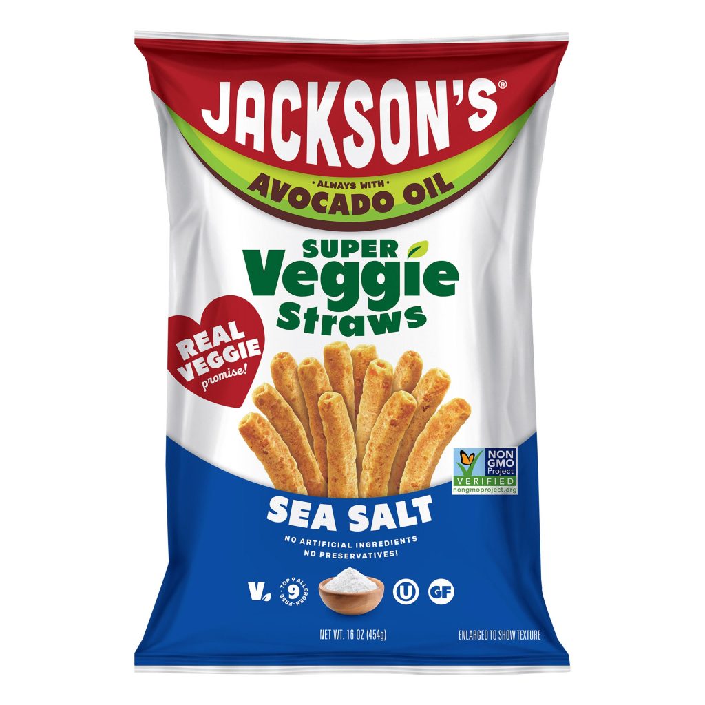 JACKSON’S SUPER VEGGIE STRAWS AVO OIL SEA SALT 16OZ
