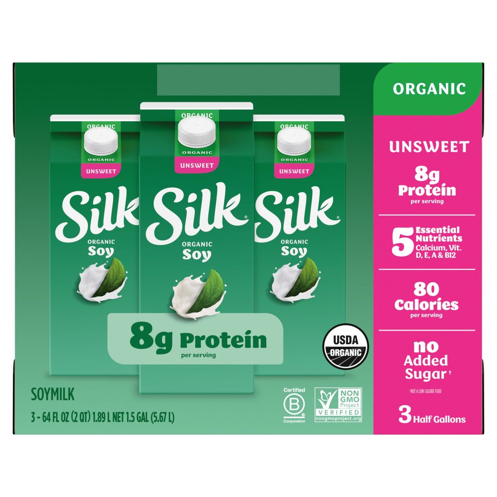 SILK ORGANIC UNSWEETENED SOY MILK 3/64OZ