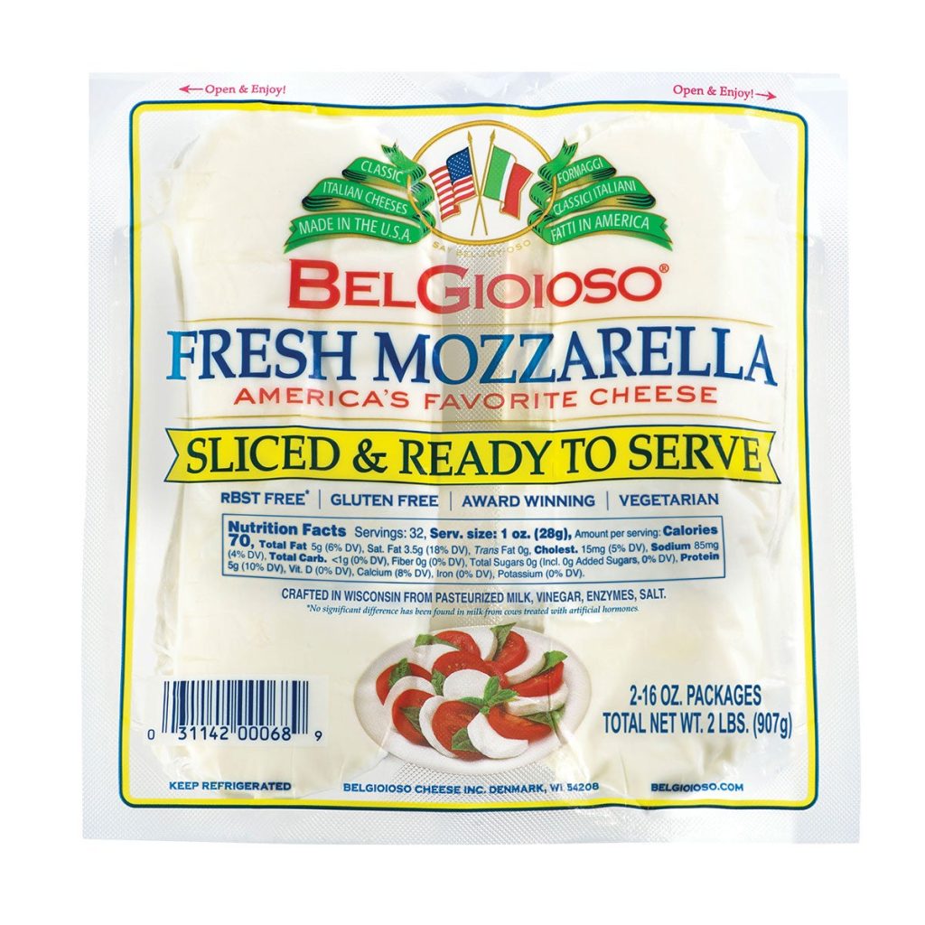 BELGIOIOSO PRE-SLICED MOZZARELLA 2/1 LB