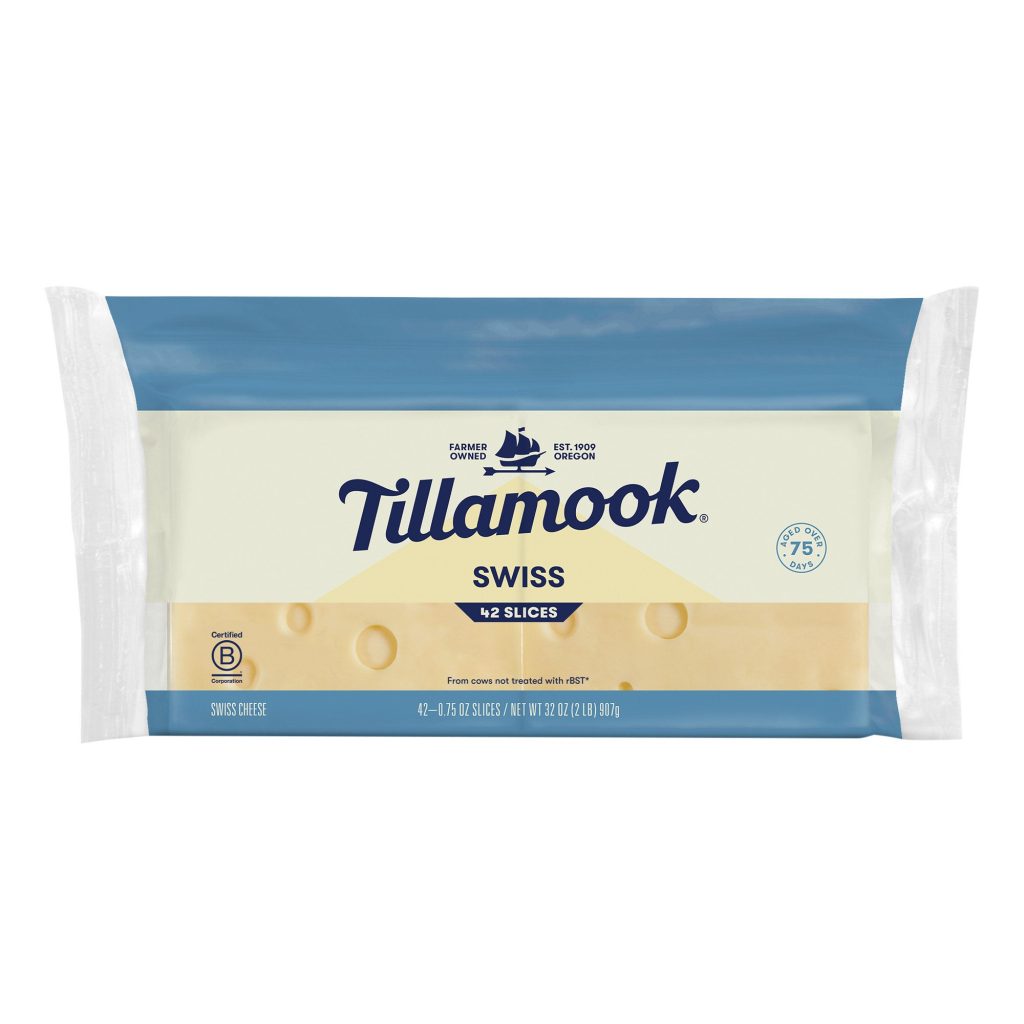 TILLAMOOK SLICED SWISS CHEESE 32 CT / 2 LB