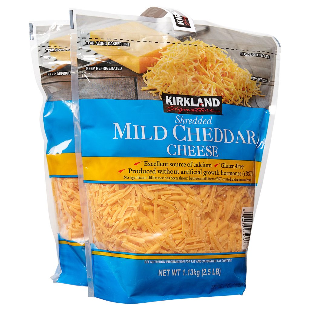 KIRKLAND SIGNATURE MILD SHREDDED CHEDDAR 2/2.5 LB