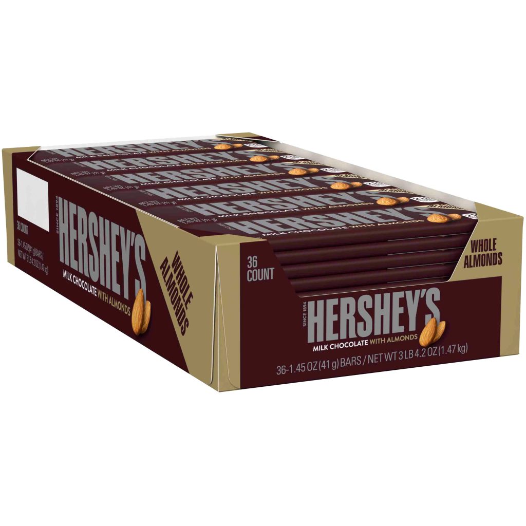 HERSHEY’S CHOCOLATE W/ALMONDS 36 CT/1.45 OZ