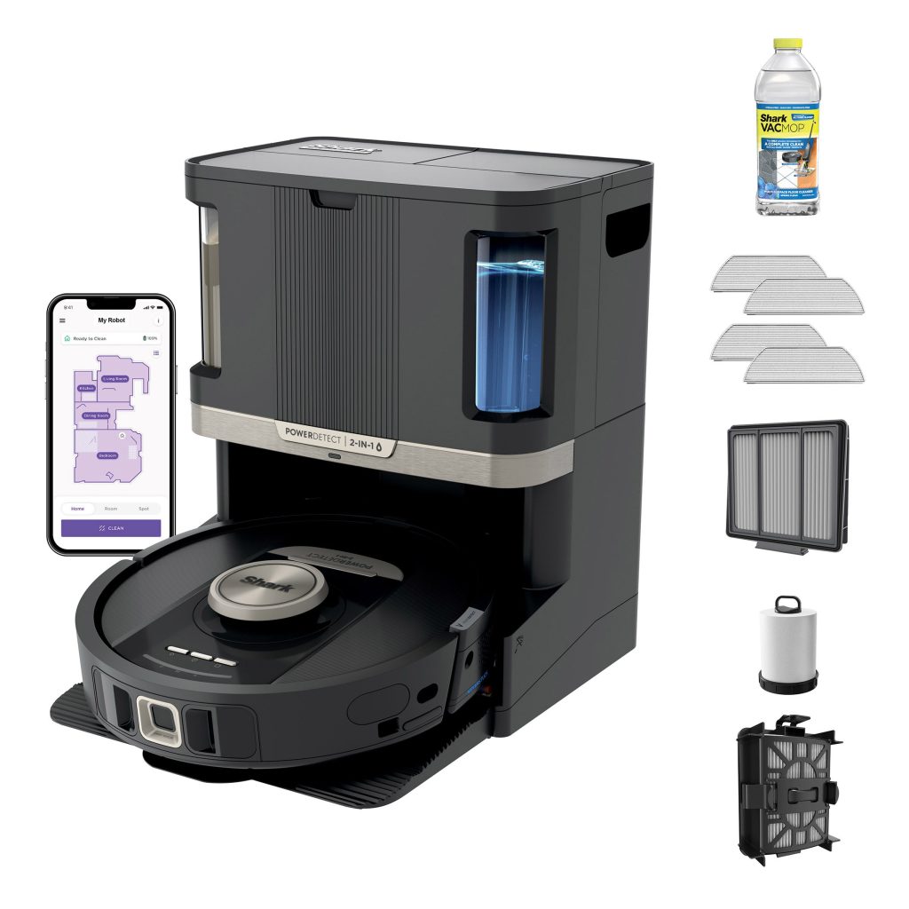 SHARK POWERDETECT 2-IN-1 VACMOP ROBOT W/ NEVERTOUCH BASE ^