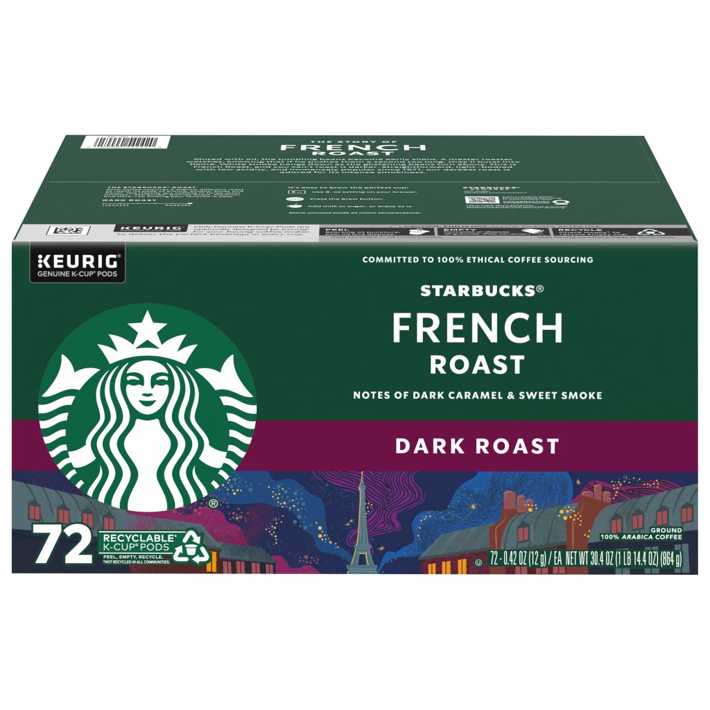 STARBUCKS FRENCH ROAST DARK ROAST 72 COUNT K-CUP PODS