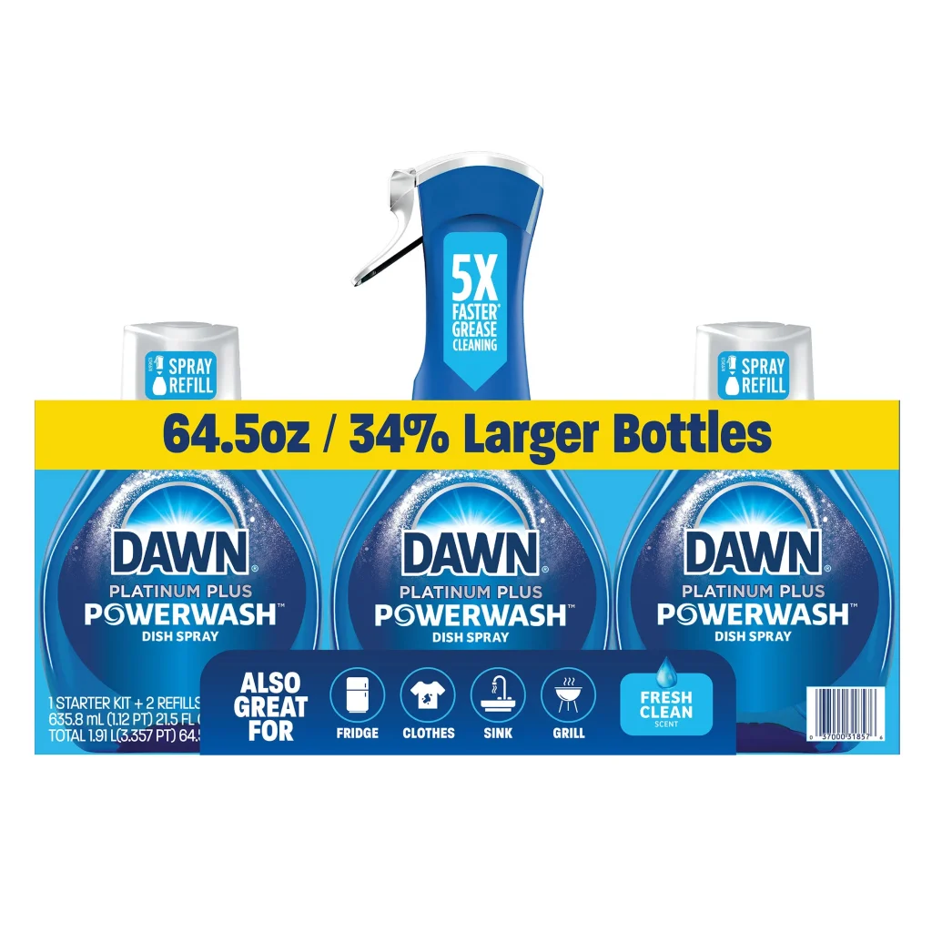 DAWN PLATINUM POWER WASH DISH SPRAY 21.5 OZ + 43 OZ REFILL