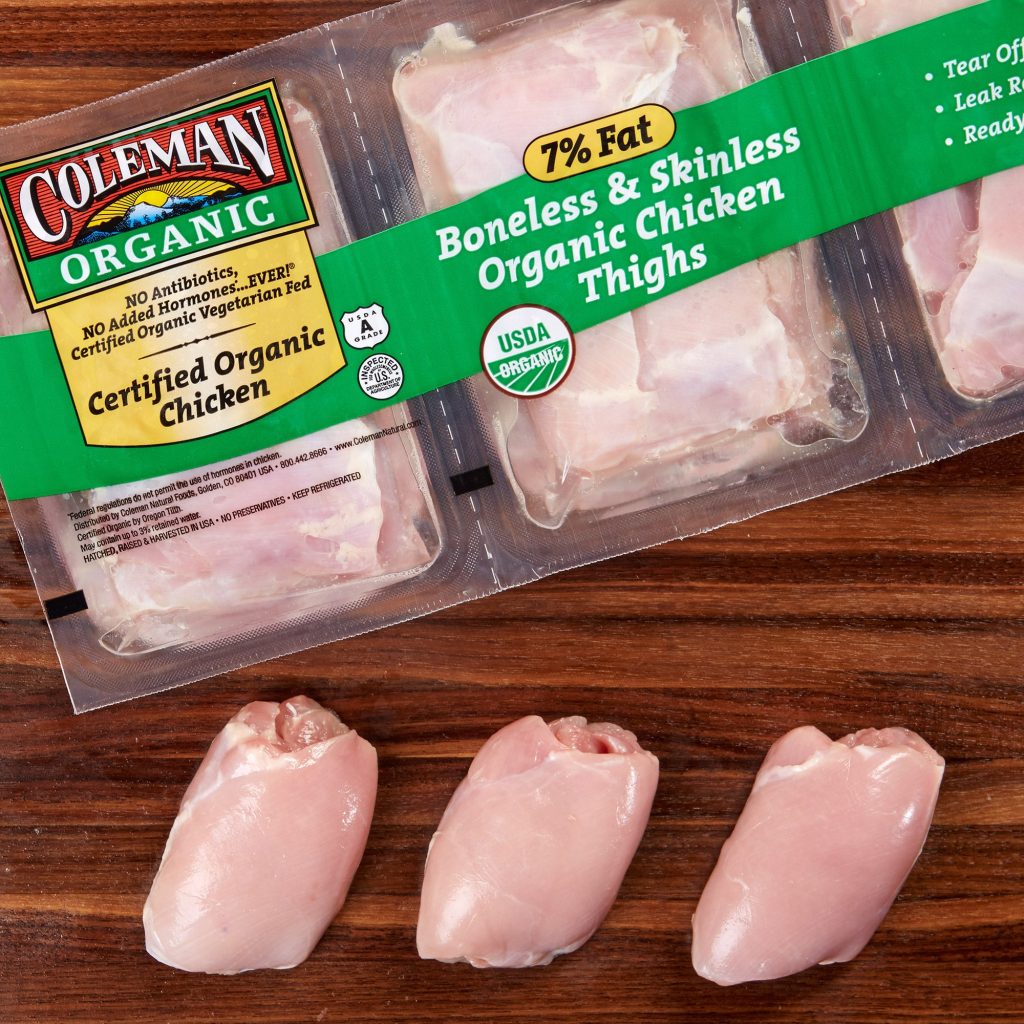 FRESH ORGANIC CHICKEN B/S THIGHS PER LB