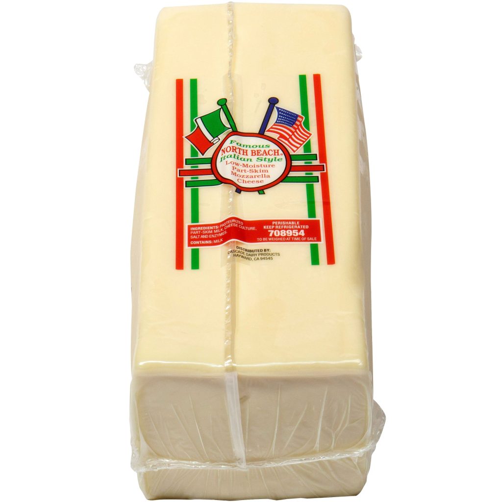 NORTH BEACH PART SKIM MOZZARELLA PER LB (AVG 6 LB)