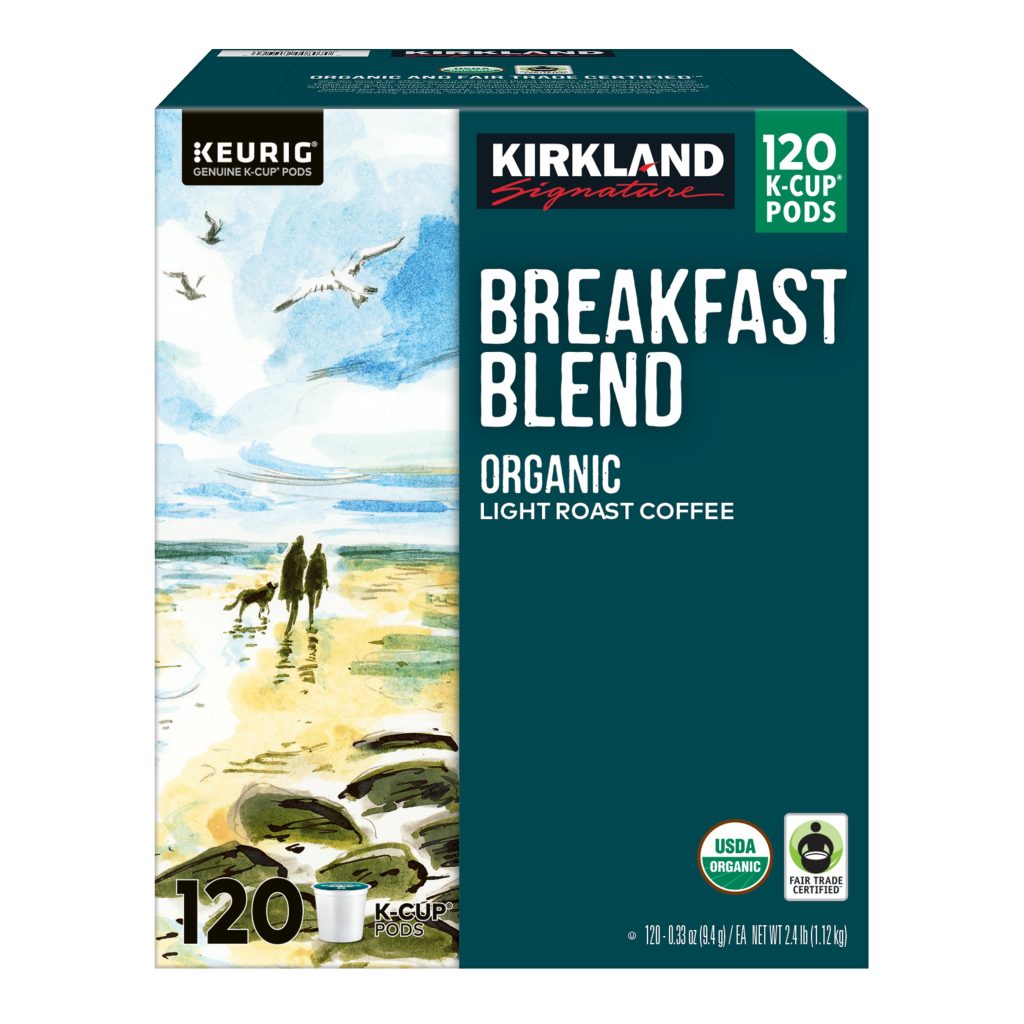 KIRKLAND SIGNATURE BREAKFAST BLEND 120 CT ORGANIC K-CUP PODS