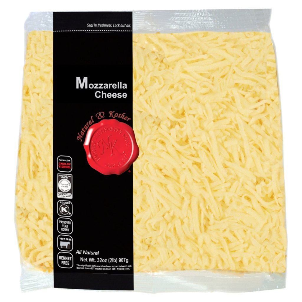 NATURAL & KOSHER SHREDDED MOZZARELLA 2 LBS