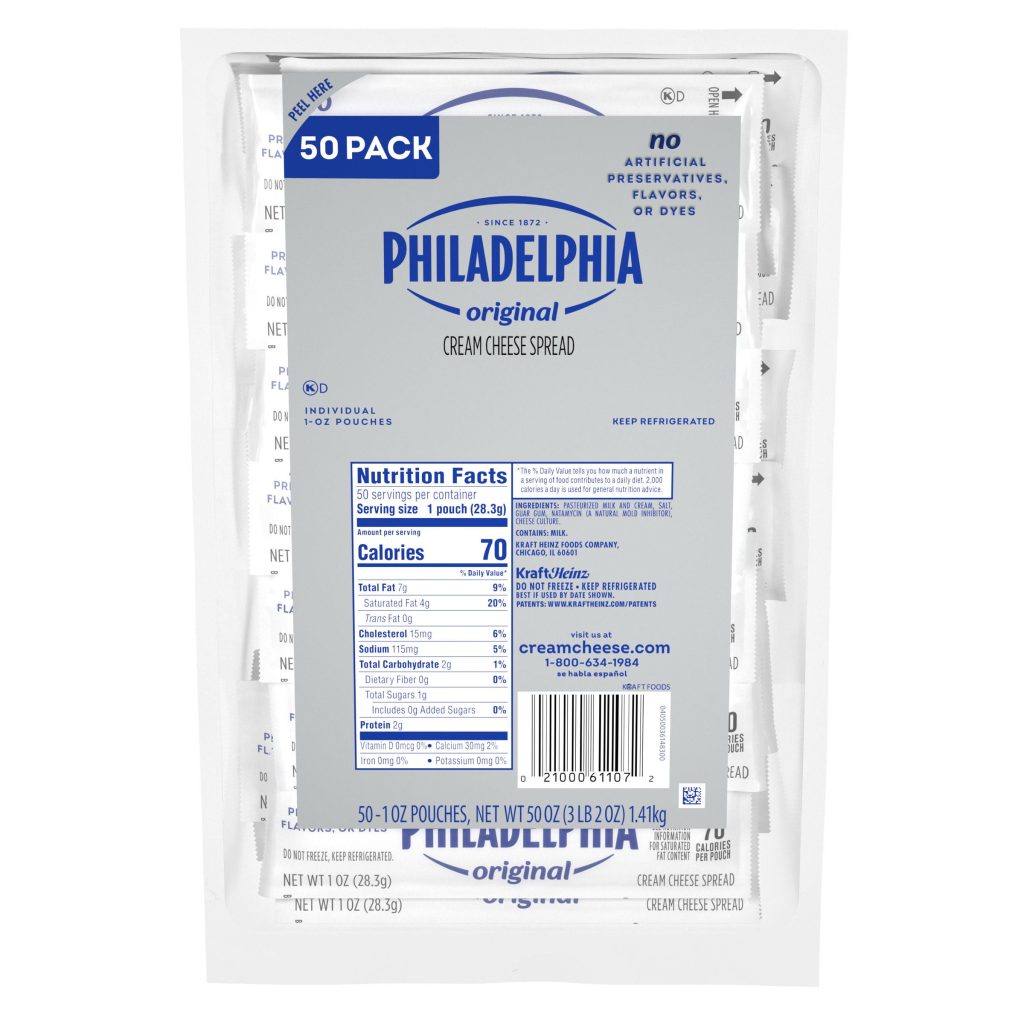 PHILADELPHIA CREAM CHEESE PORTIONS 50/1 OZ