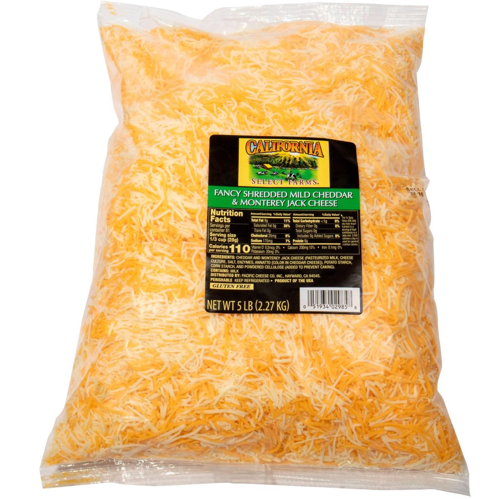 CALIFORNIA SELECT FARM SHREDDED CHEDDAR/JACK 5 LBS