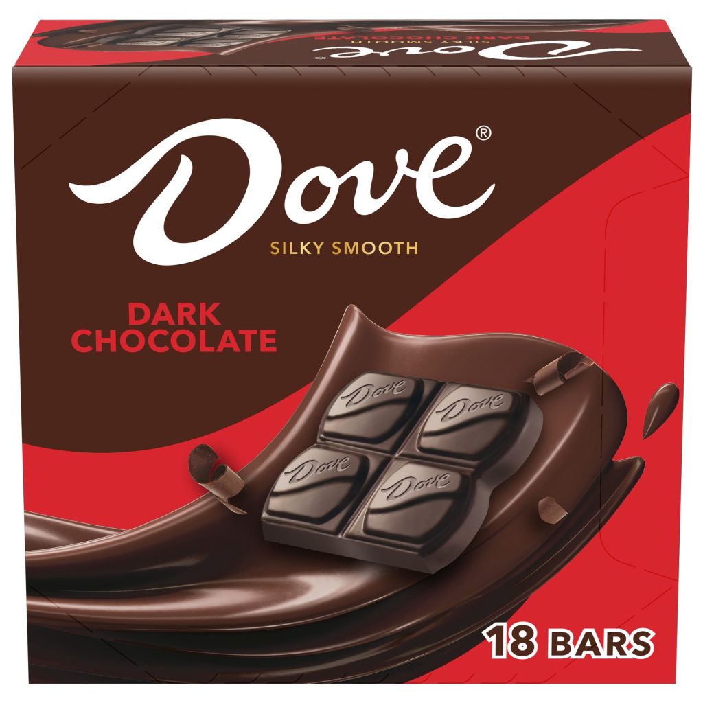 DOVE DARK CHOCOLATE BARS 18 CT/1.44 OZ