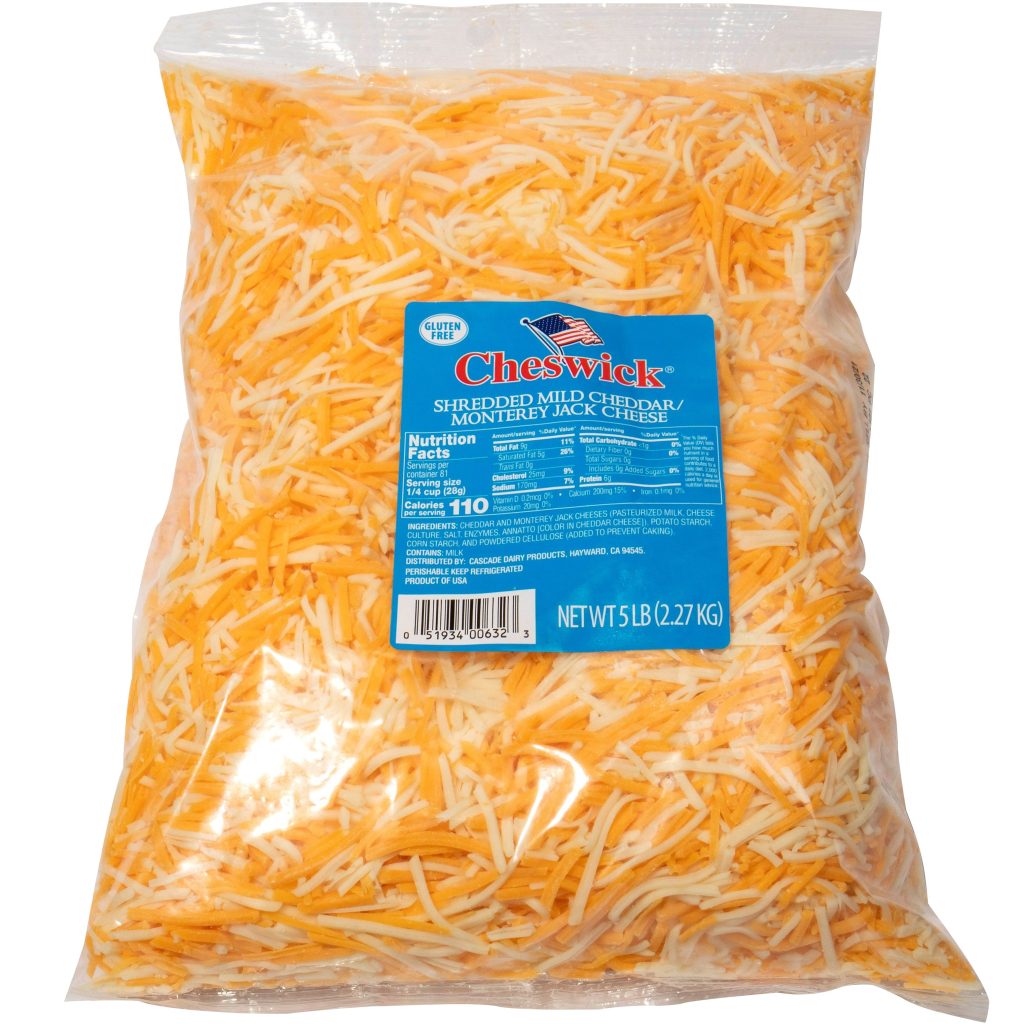 CHESWICK SHREDDED CHEDDAR/JACK 5 LBS